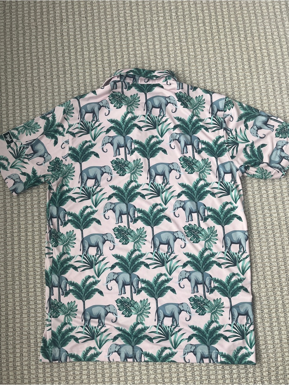 Waggle Golf Elephant All Over Print Performance Polo Size Medium - Picture 7 of 9